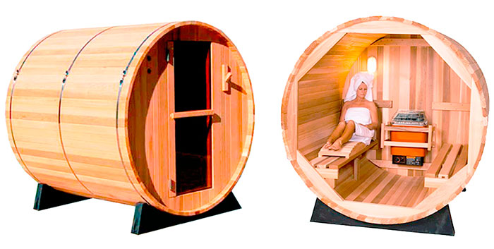 SAUNA DE EXTERIOR BARRIL RÚSTICA 2