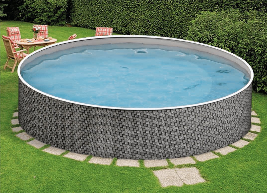 PISCINA EM AÇO AZURO IMITAÇAO DE RATTAN 360x120 3