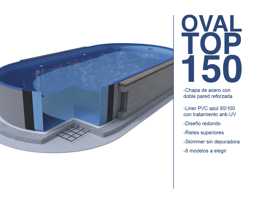 PISCINA OVAL ALTURA 1,50M ENTERRADA IBIZA TOP 3