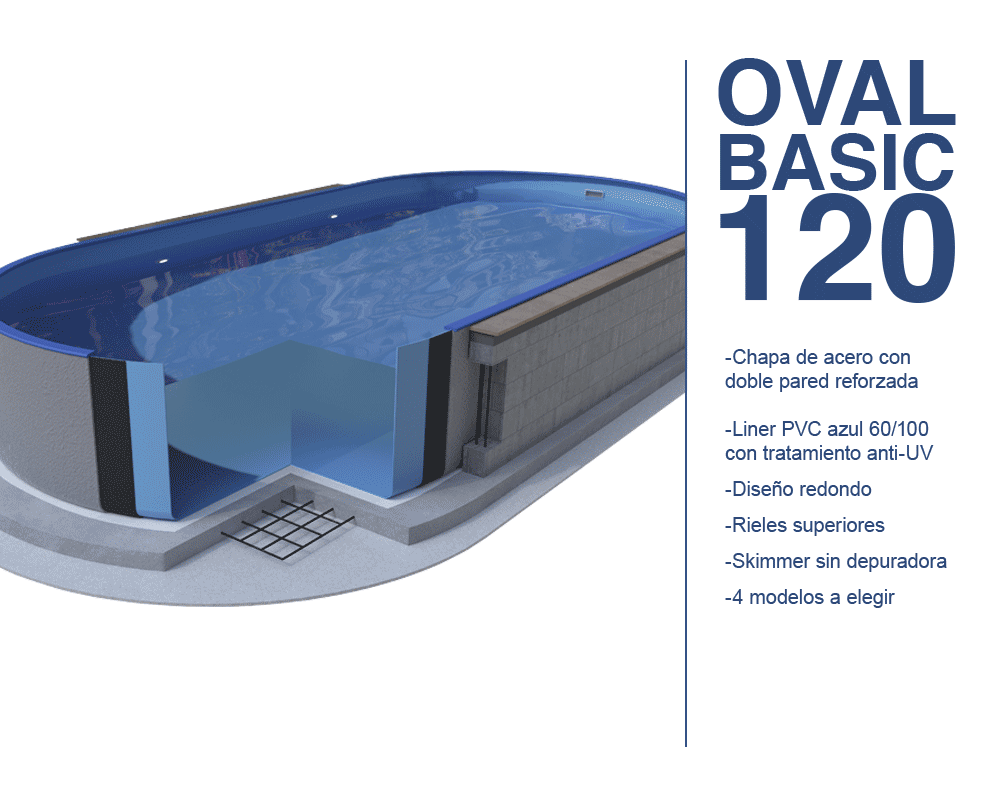 PISCINA OVAL ALTURA 1,20M ENTERRADA IBIZA BASIC 5