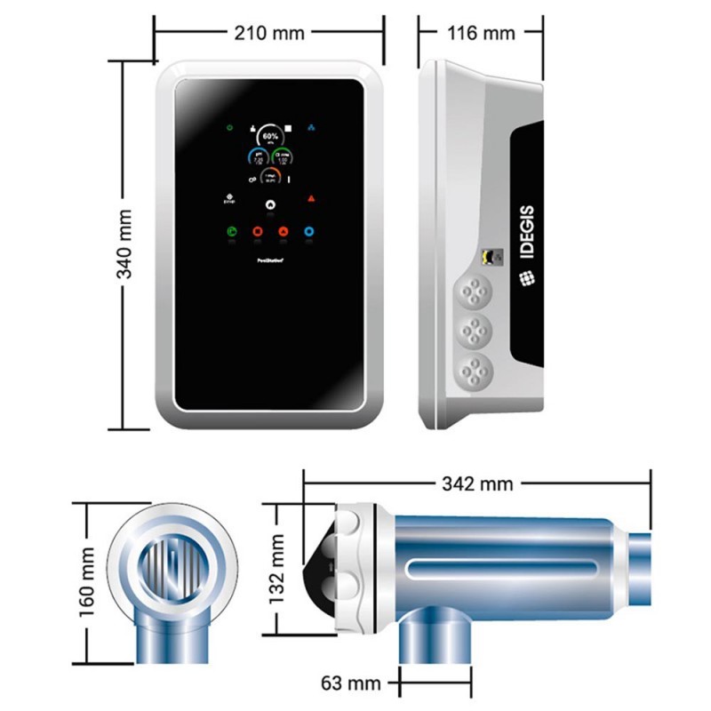 CLORADOR SALINO DOMOTIC 2 LS COM CONTROL PH OU PH/ORP 2
