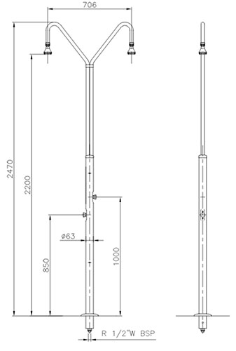 CHUVEIRO PISCINA 2 PULVERIZADORES E PULSADORES TEMPORIZADOS ASTRALPOOL 2
