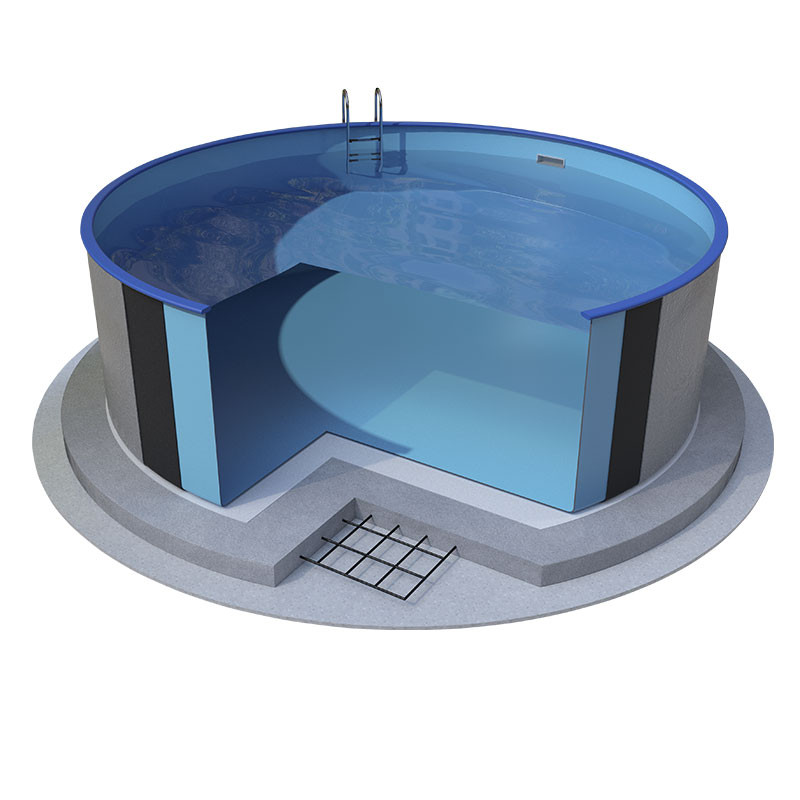 PISCINA CIRCULAR ALTURA 1,50M ENTERRADA IBIZA NEXT UP COM ESCADA E FILTRO DE AREIA