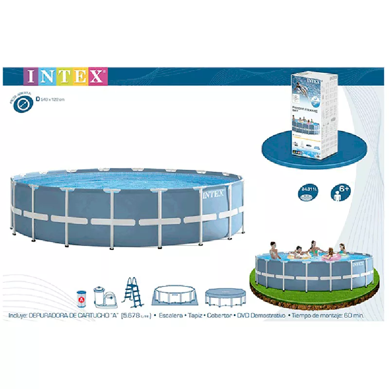 PISCINA PRISMA FRAME GRIS INTEX Ø549X122 2