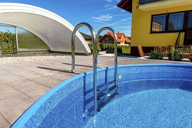 PISCINA CIRCULAR ALTURA 1,50M ENTERRADA IBIZA NEXT UP COM ESCADA E FILTRO DE AREIA 3