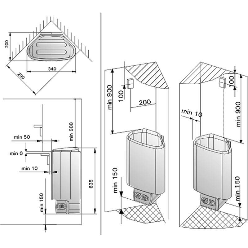 Aquecimento Delta Harvia 3,6 kw 2